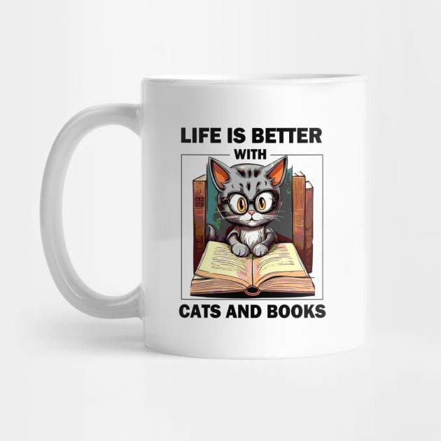 Life Is Better With Cats And Books by AbundanceSeed